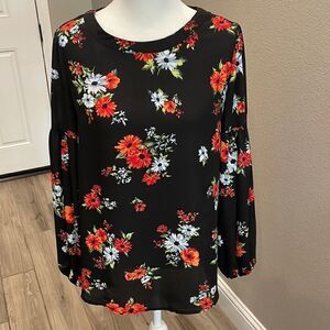 Philosophy Republic Long Sleeve Floral Blouse